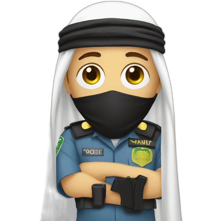 saudi police covering his face by shemagh emoji