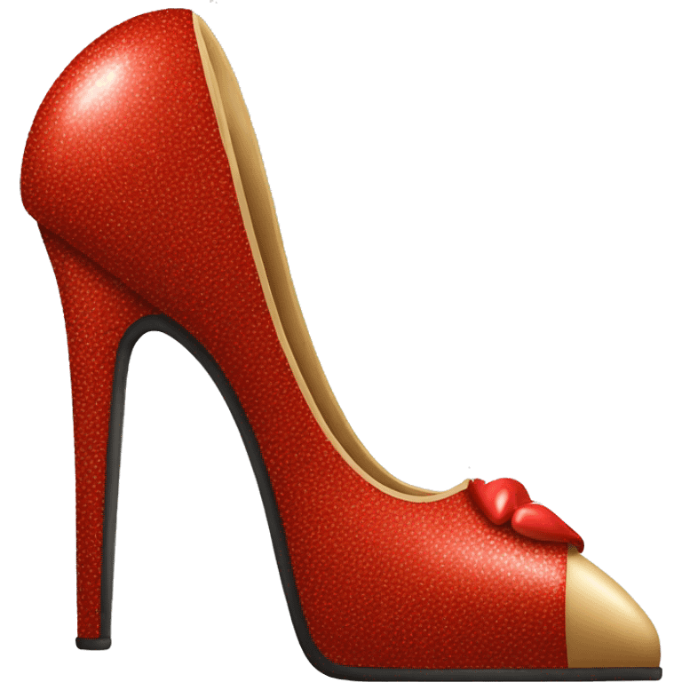 Heart with a high heel inside for somebody who loves high heel dance emoji