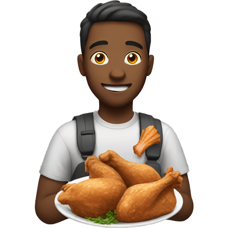  guy eating chicken  emoji