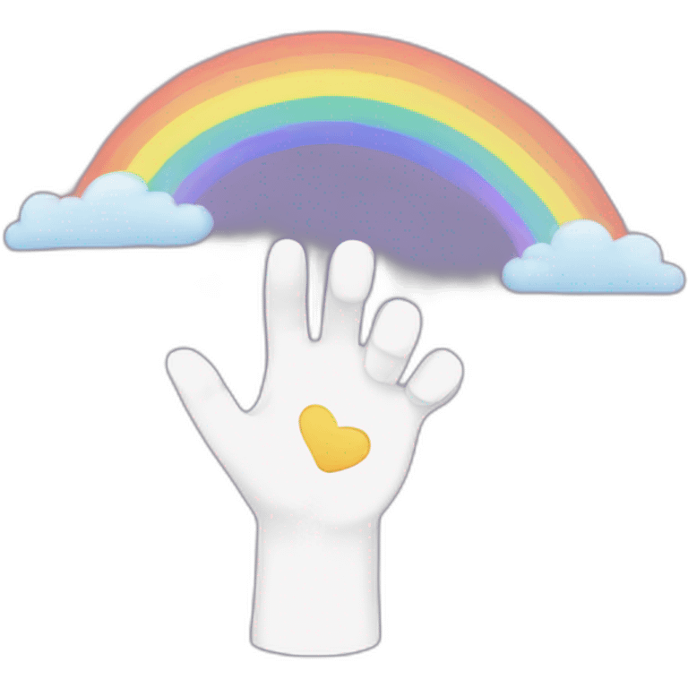 rainbow-cat-with-rising-hand emoji