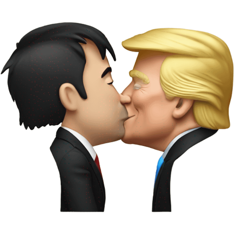 Elon musk kissing trump emoji