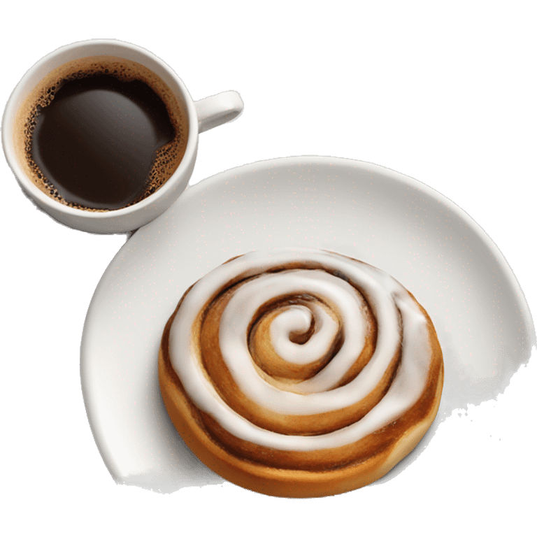 Cinnamon Roll next to coffee emoji