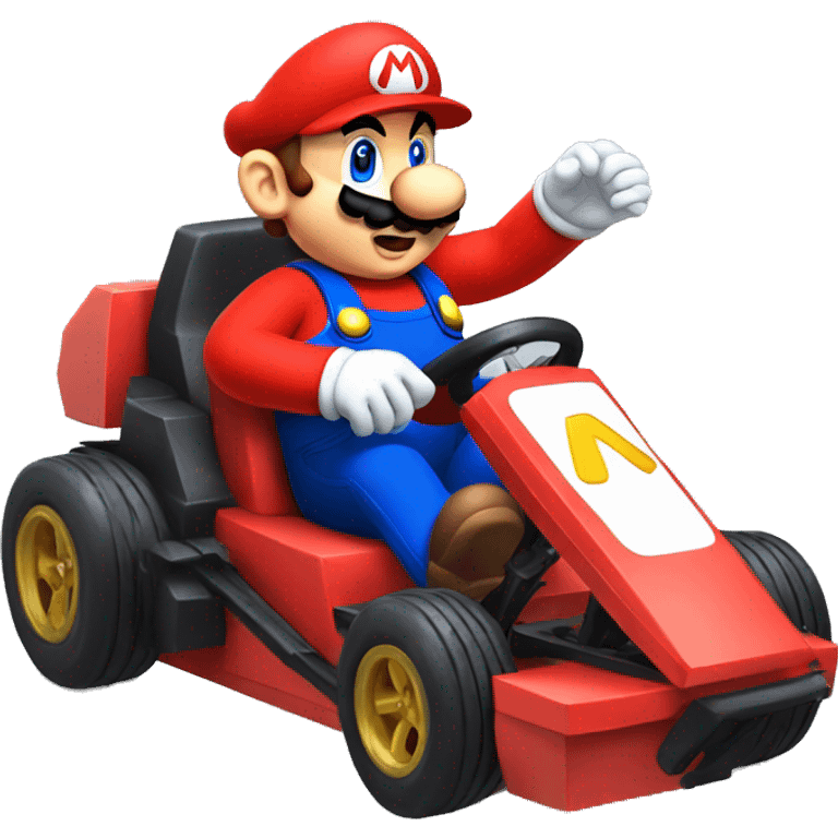 super mario sitting in a kart emoji