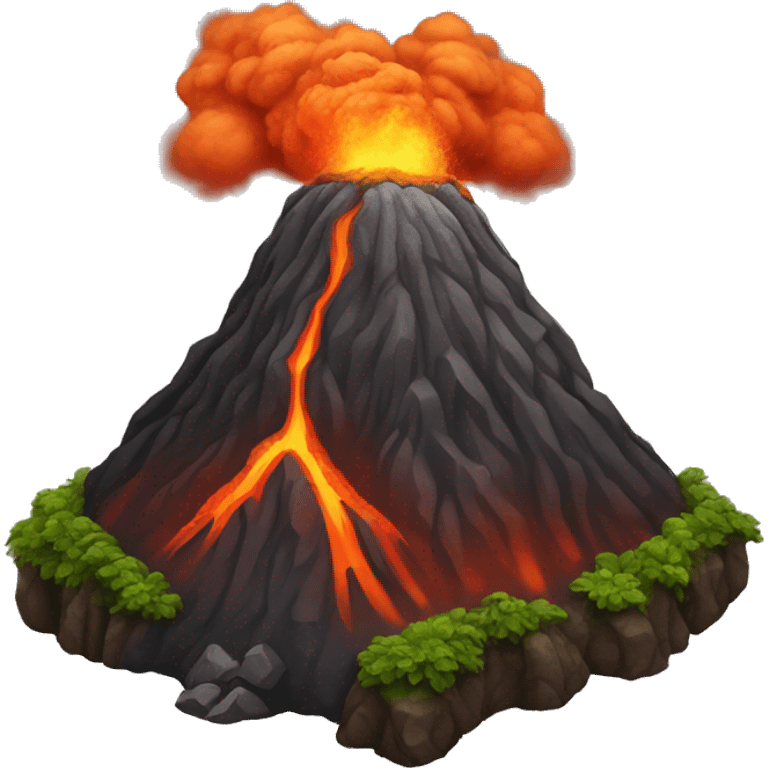 awakened volcano, ashes, fire, relief emoji