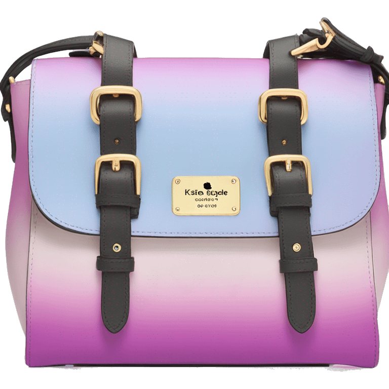 Realistic isolated pastel ombre kate spade satchel purse.  emoji