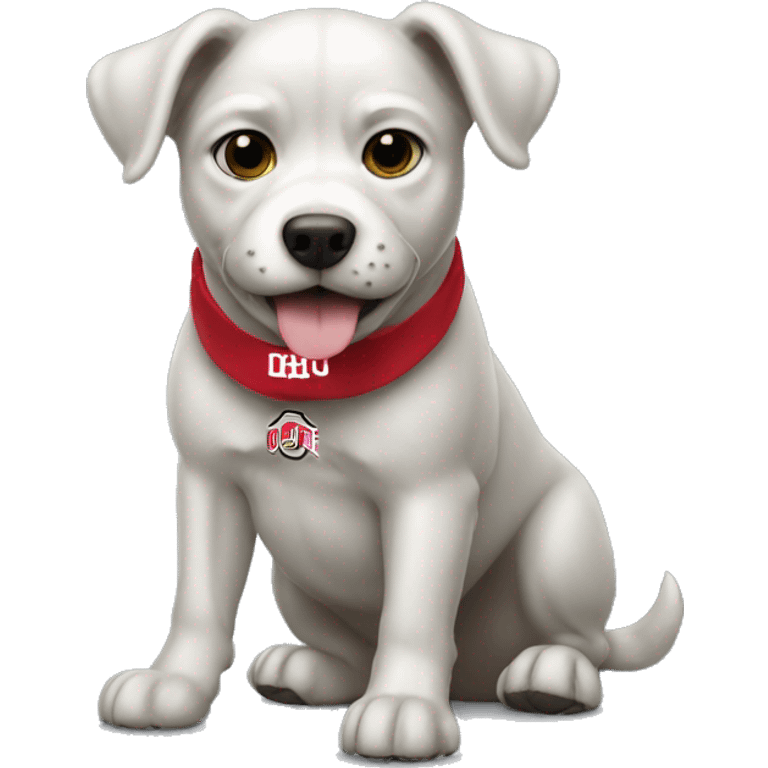 Dog with Ohio state  emoji