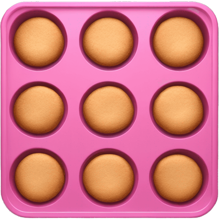 Realistic pink baking pan with snickerdoodle cookies placed on it with steam. emoji