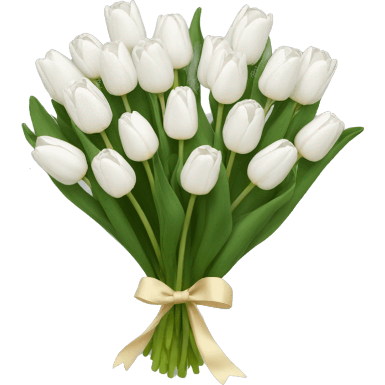 white tulip bouquet  emoji