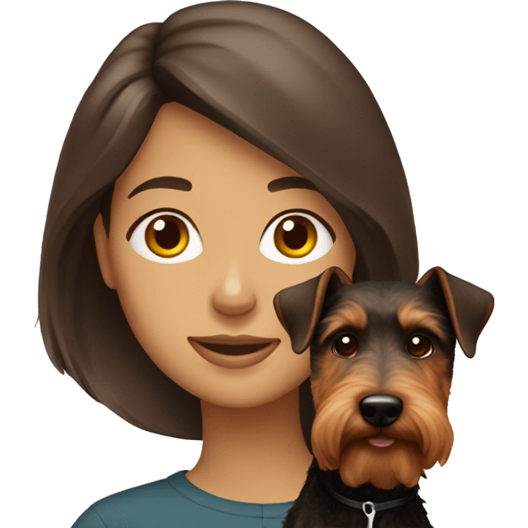 Brunette with welsh terrier emoji