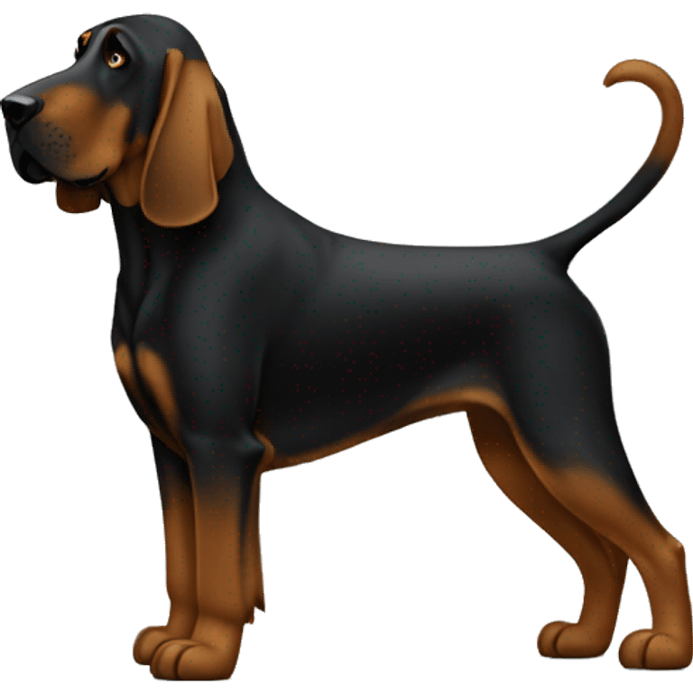 Black bloodhound standing  emoji