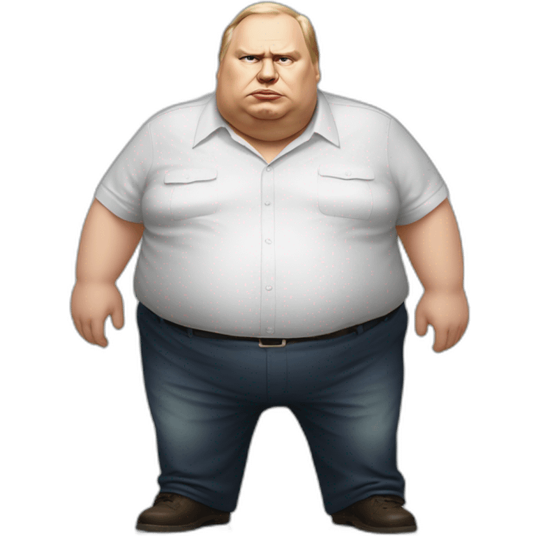 Vladimir Poutine morbidly obese Shooting nobody, full body emoji