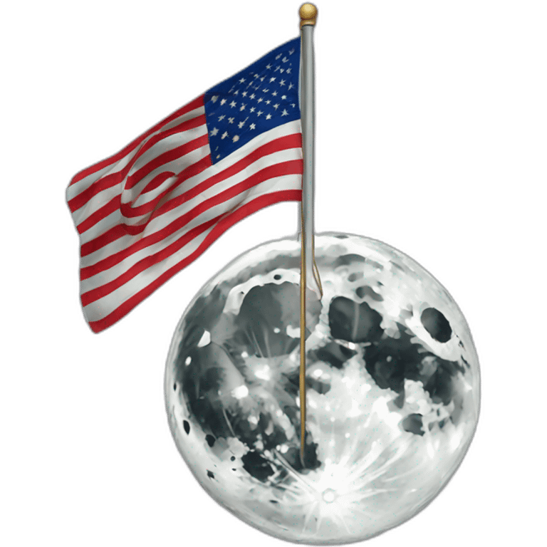 Flag on moon emoji