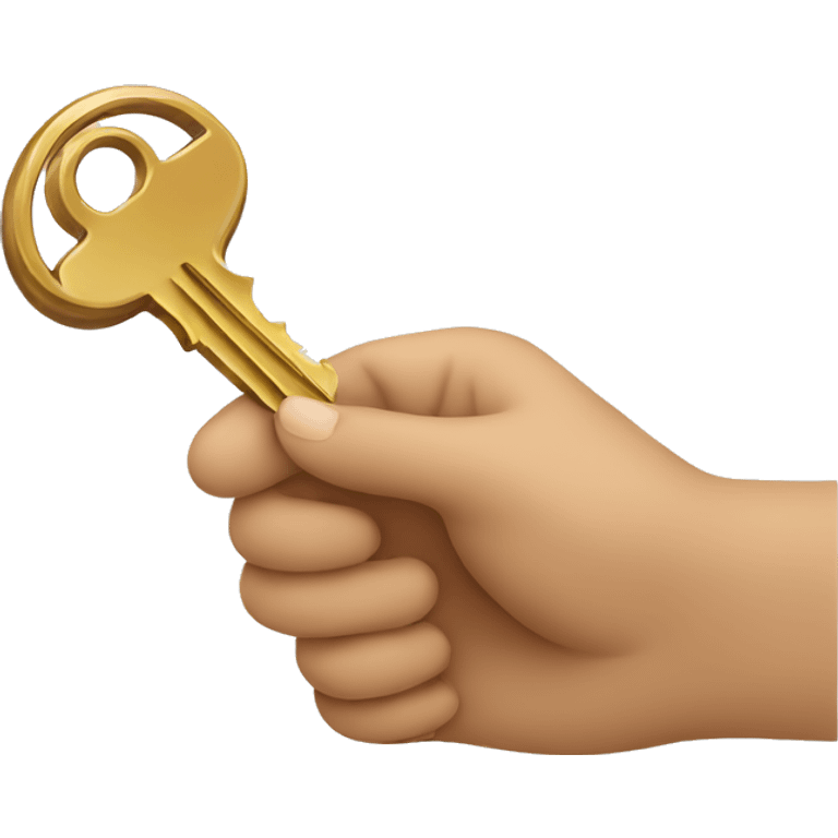 a light brown hand with a key hovering over it emoji