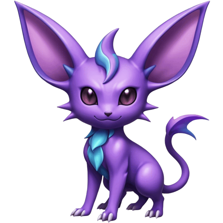 Shiny Dark Espeon-Haunter-Nidorino-fusion-hybrid full body emoji