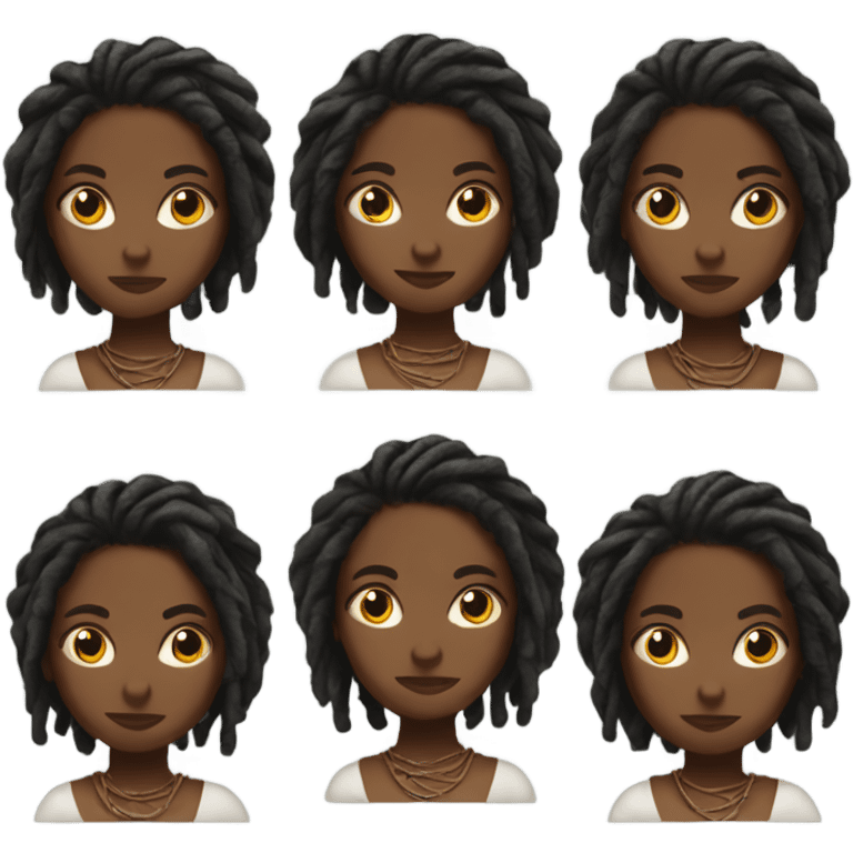 blck girl with red dead locs emoji