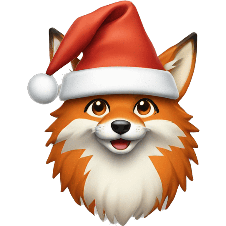 Fuchs trägt weihnachtsmütze emoji