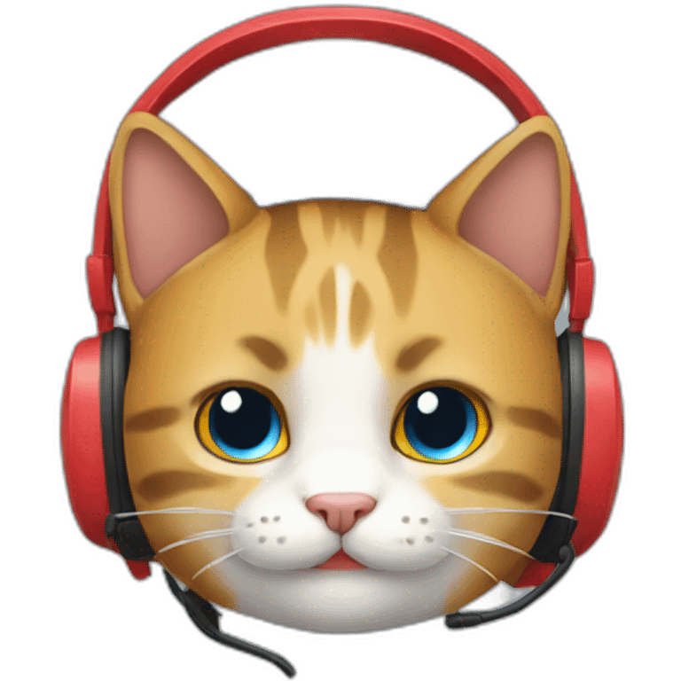 gato con unos cascos gaming emoji