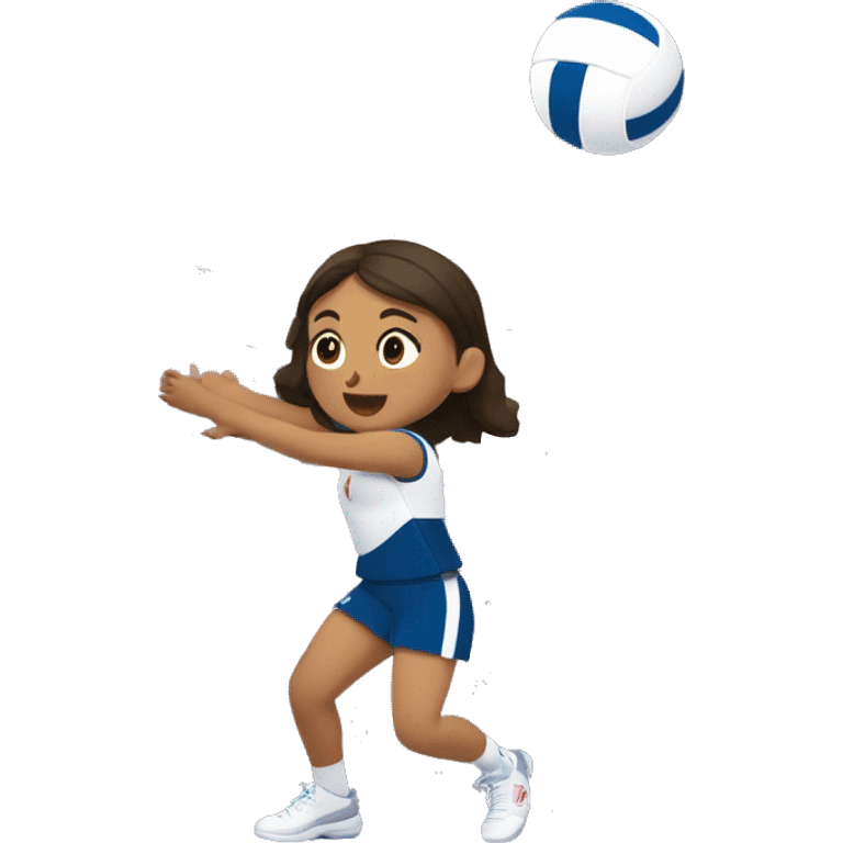 Una niña bompeando una bola de voleyball emoji