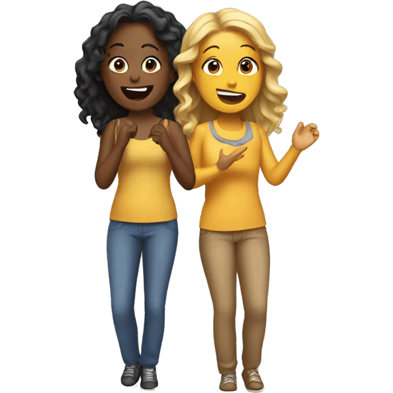 two girls singing  emoji