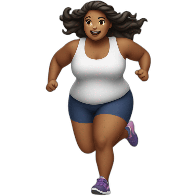 A plus size girl running  emoji