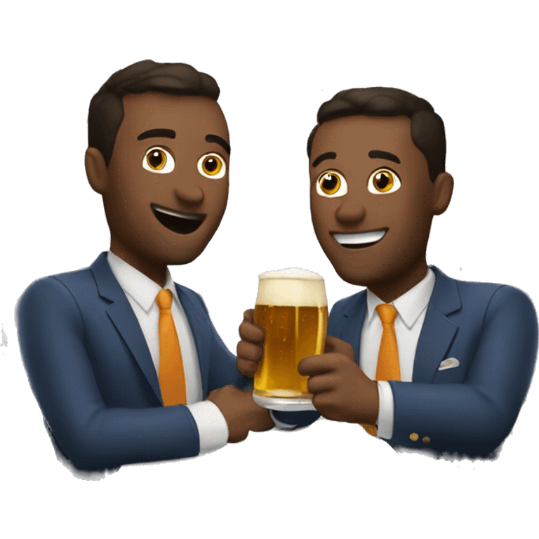 two men drinking beer on a jet emoji