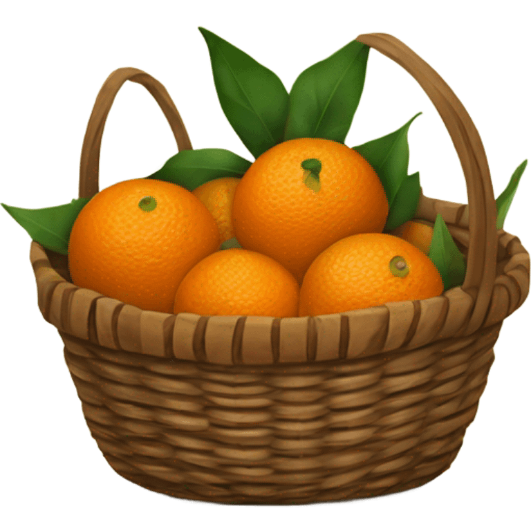 Christmas basket with tangerines emoji