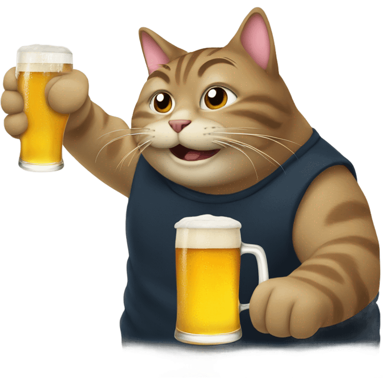 A cat drinking beer emoji