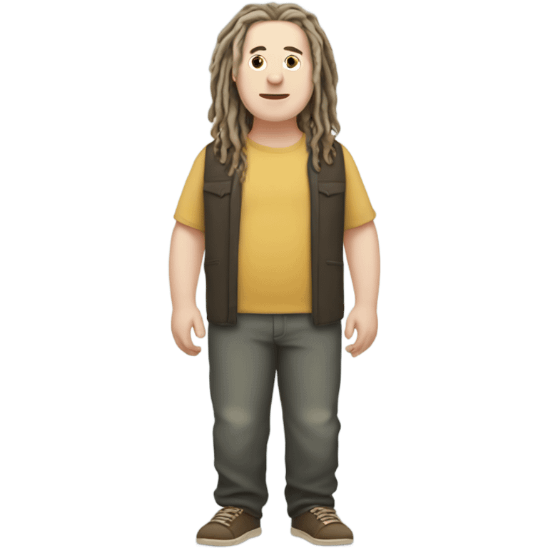 plus size pale skin man with locs full body emoji