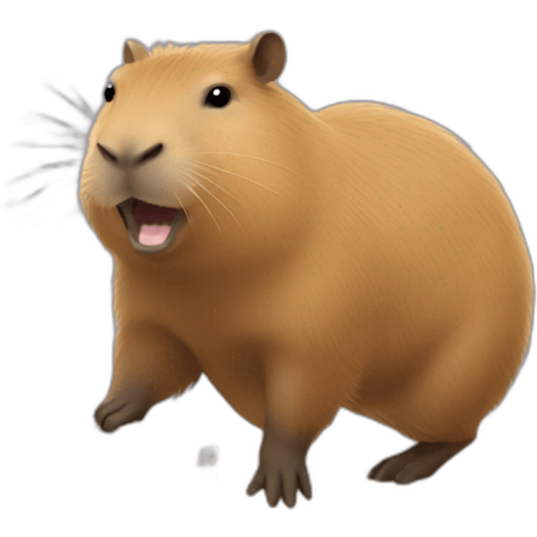 Capybara cleaning the dust emoji