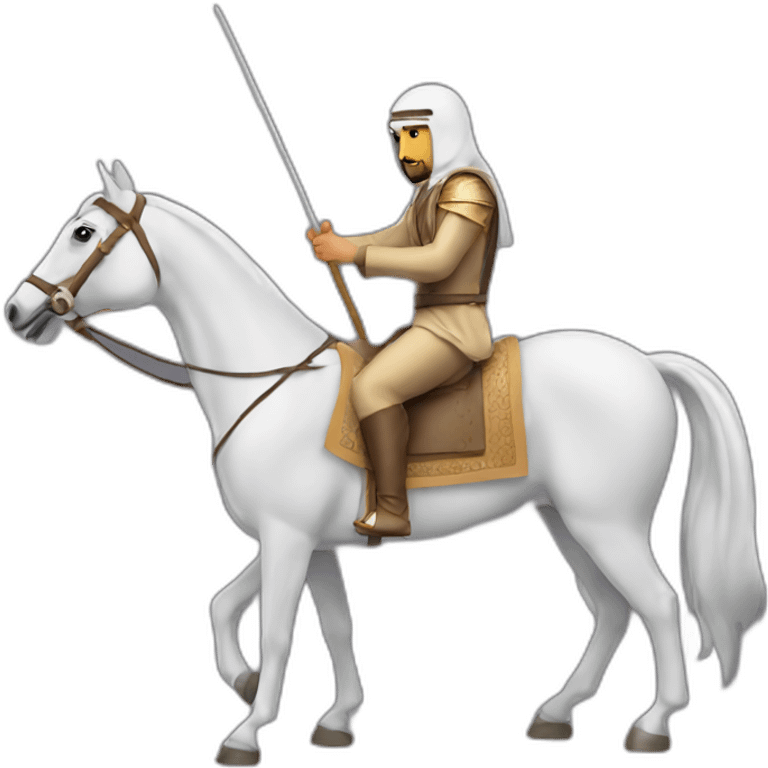 Arab horse rider with spear emoji