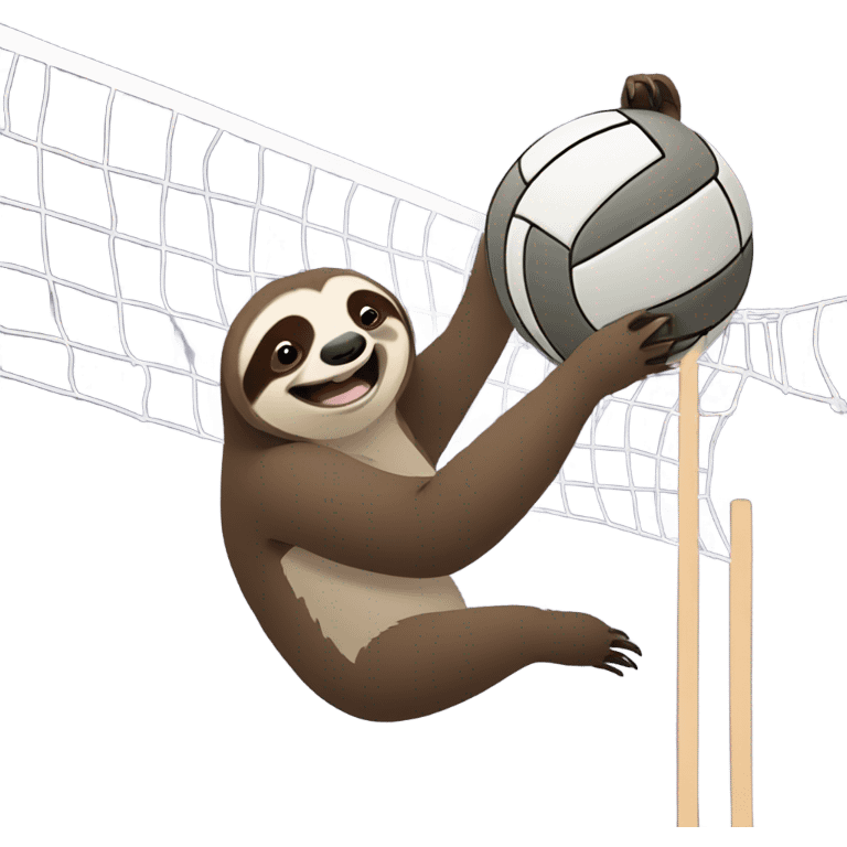 Sloth playing volleyball emoji