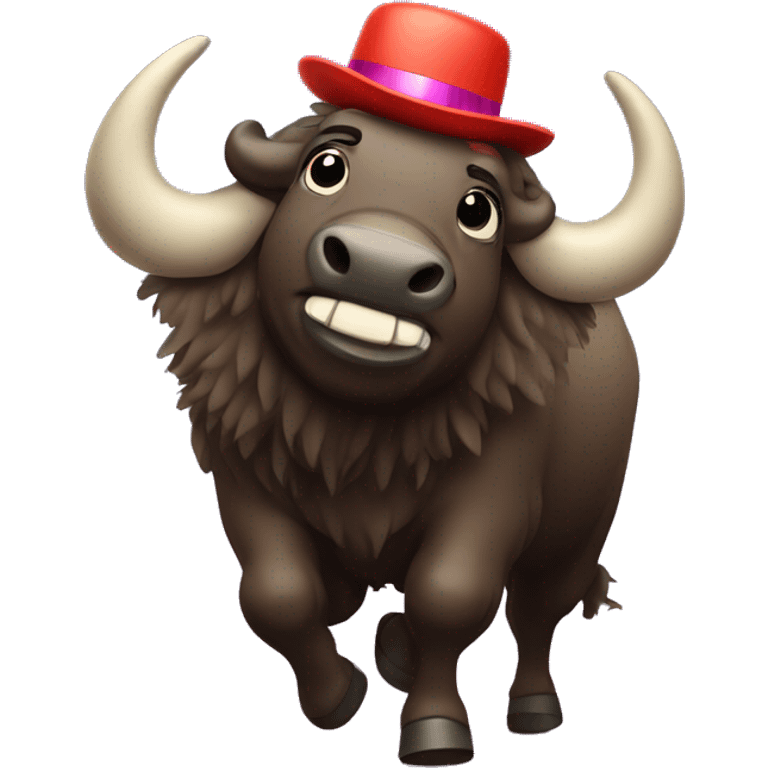 Buffalo dancing at a disco emoji