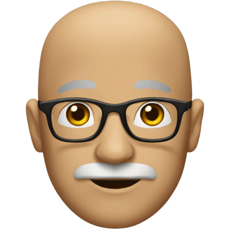 bald man with mustache and glass emoji