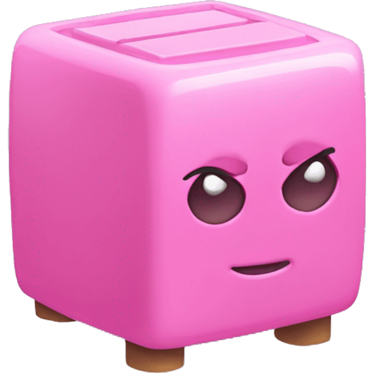 Pink charging cube emoji