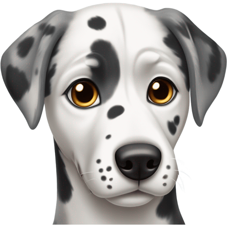 dalmatian and white and grey siberian husky with big heart over head emoji