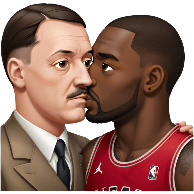 Adolf hitler kissing LeBron  emoji