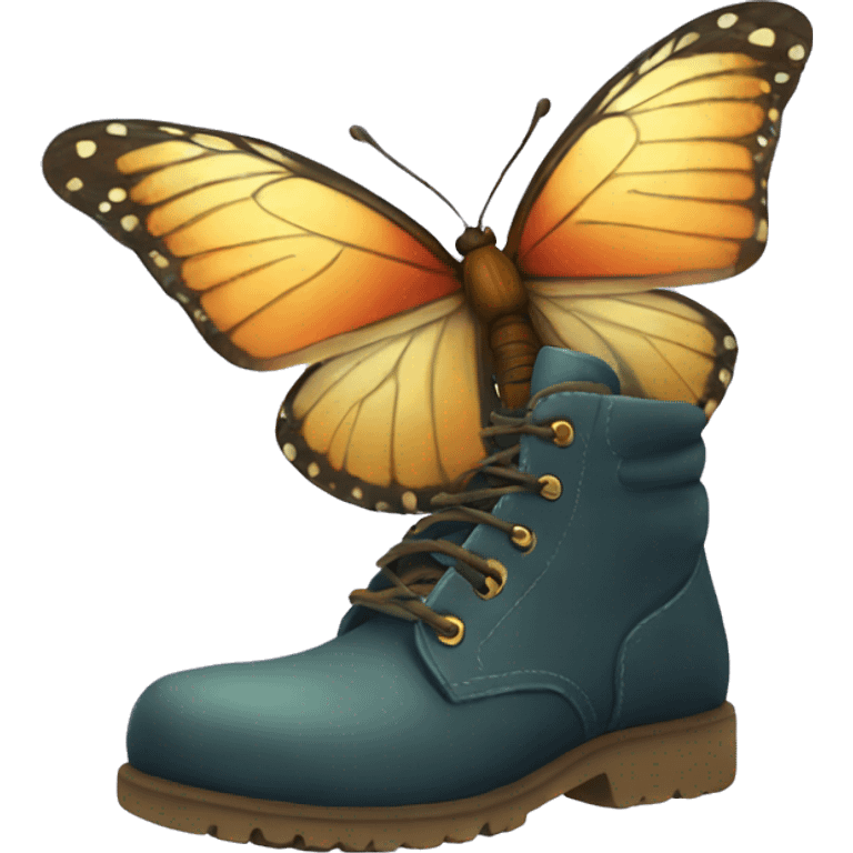 Butterfly with boots  emoji