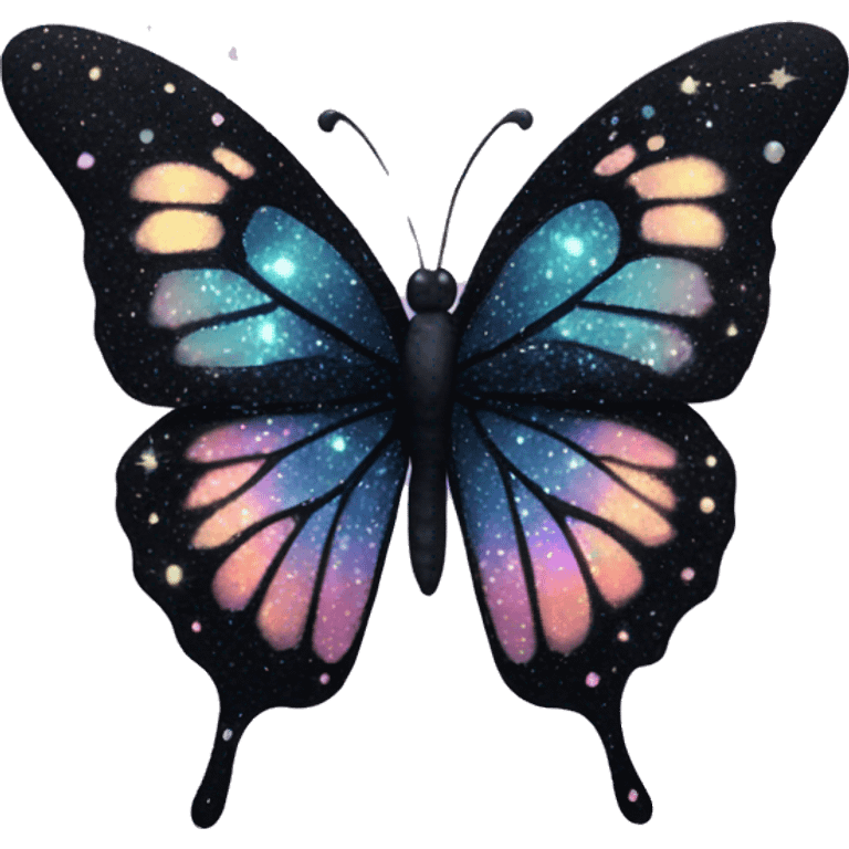 sparkly pastel black galaxy butterfly emoji