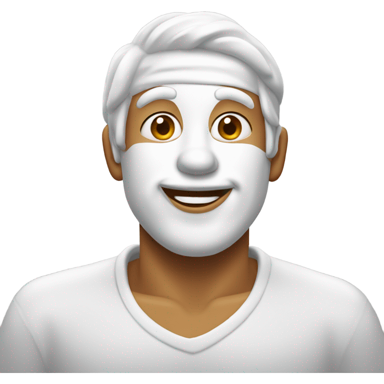 man with white cake icing all over his face emoji