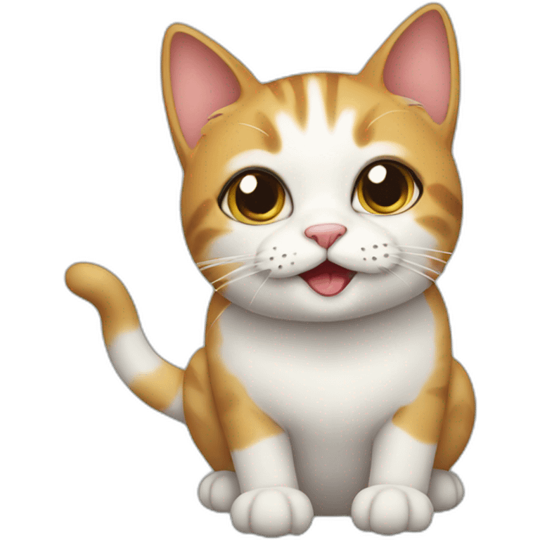 cat with fun emoji