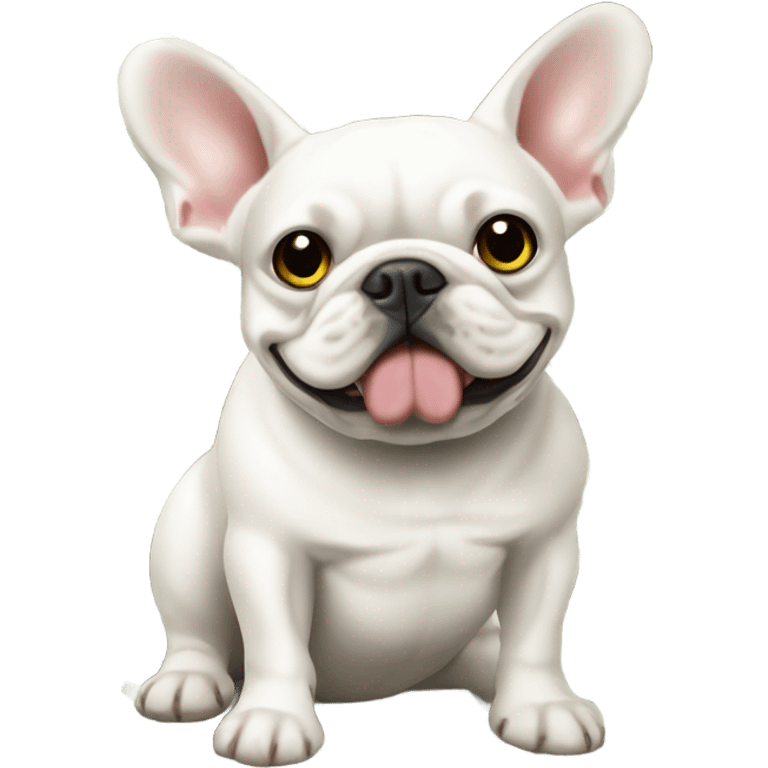 white french bulldog with money emoji