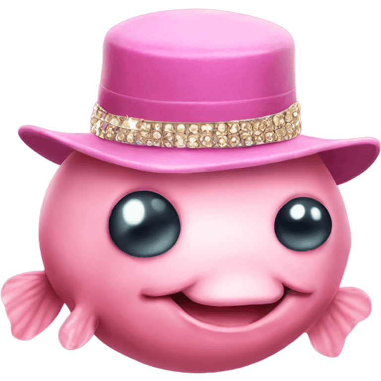 Blobfish with bling teeth and a jaunty hat emoji