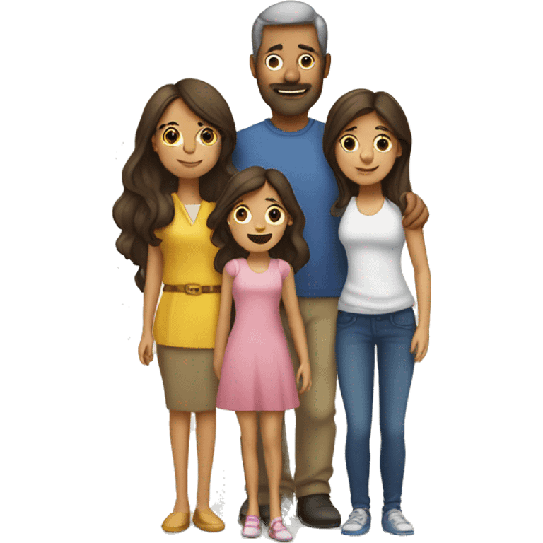 Family-with-father-mother-two-brunettes-daughters emoji