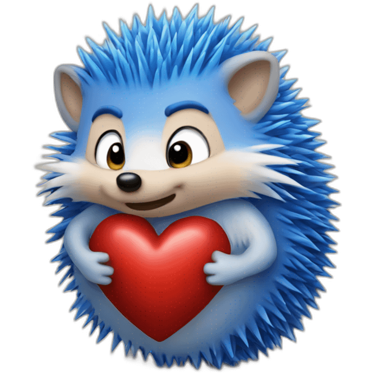 blue hedgehog heart emoji