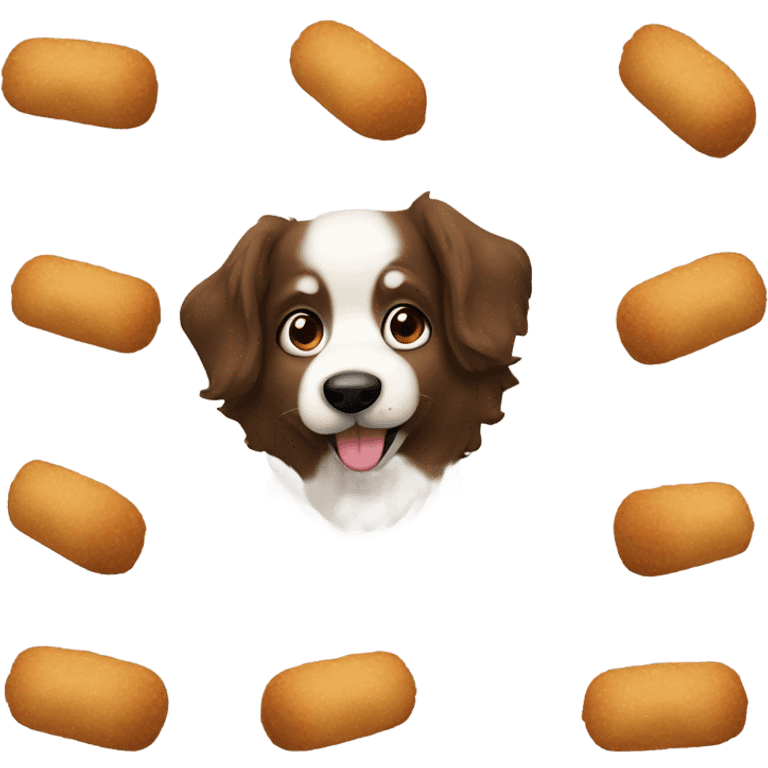 perro comiendo croquetas emoji