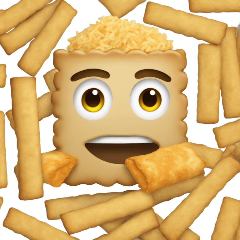 Crackers with Fried rice emoji