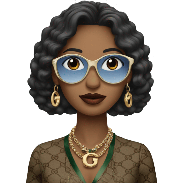 A diva wearing gucci  emoji