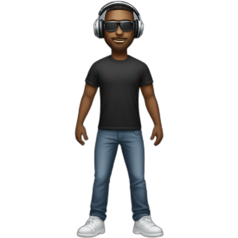 dj guy with full body emoji