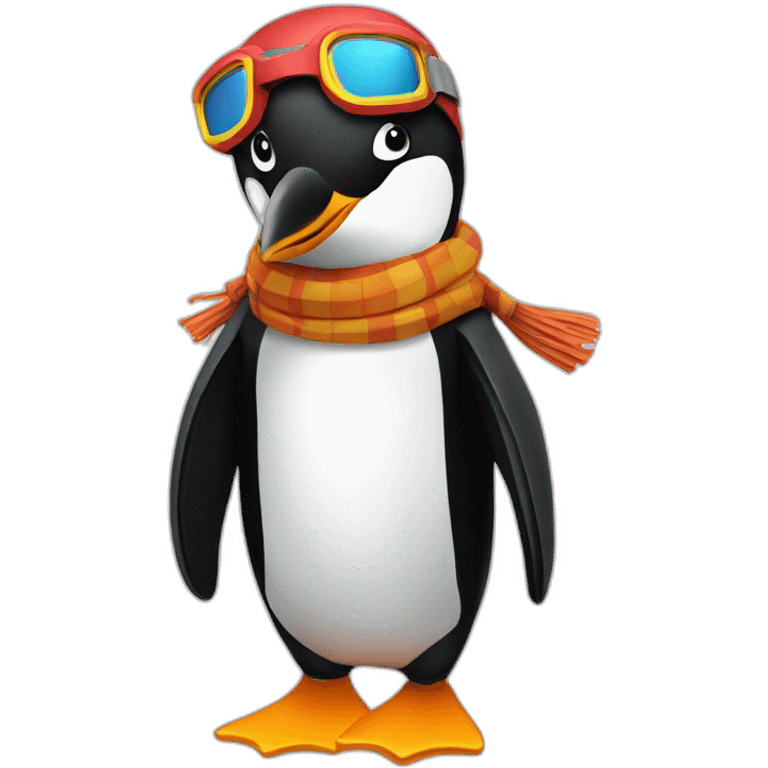 pinguin ski emoji