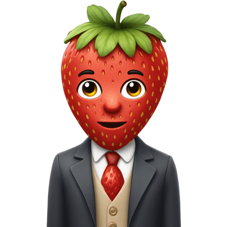 Strawberry with hair  emoji